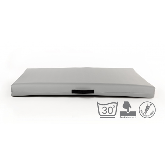 Orthopedic bed - light gray eco leather