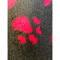 Vet bed gray/pink paws