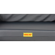 Orthopedic bed, high padded edge - gray eco leather
