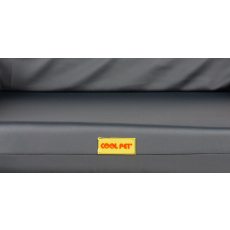 Orthopedic bed, high padded edge - gray eco leather Orthopedic bed, high padded edge - gray eco leather