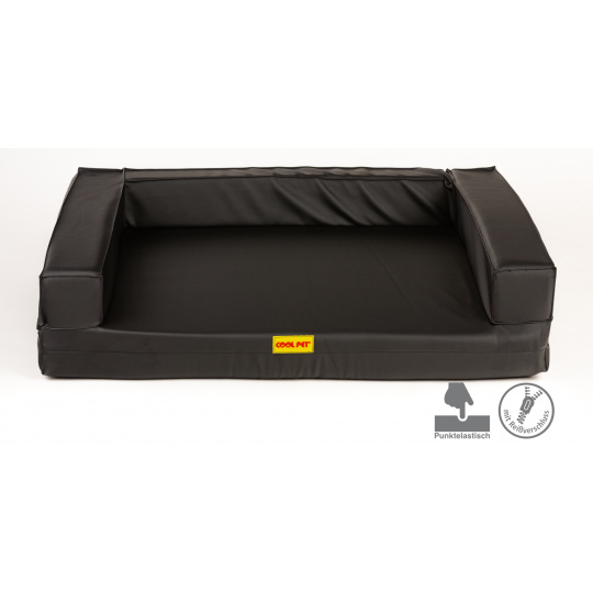 Orthopedic bed, padded edges 10cm high - black