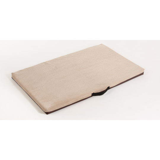 Pet bed - beige velour/black eco leather