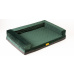 Orthopedic bed - green quilted velour/black eco leather