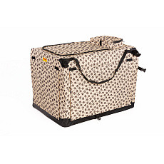 Cover for transport box COOL PET Plus beige with brown paws