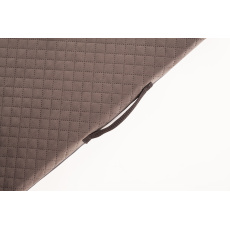 Orthopedic dog bed quilted velour ASH BLACK / faux leather GRAY