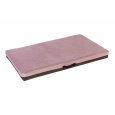Bed - quilted velour in old pink/brown eco leather