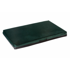 Orthopedic bed - quilted green velour material/brown eco leather
