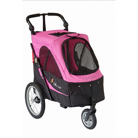 Petstro pet stroller up to 30 kg without grooming table, pink/black + free mat Petstro pet stroller up to 30 kg without grooming table, pink/black + free mat