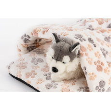 Pet bed - "slipper" - paws light brown and orange