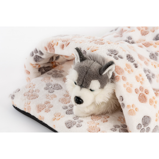Pet bed - "slipper" - paws light brown and orange Pet bed - "slipper" - paws light brown and orange