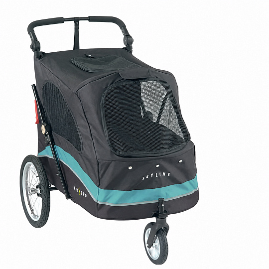 Petstro stroller up to 45 kg without a changing table, black/turquoise + free mat